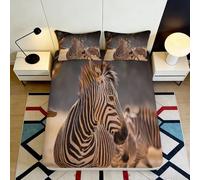 Sábana Ajustable Zebra impresión 3D Microfibra Bolsillo Profundo Borde elástico Funda colchón Zebra Dormitorio Adultos jóvenes 140x200x25cm