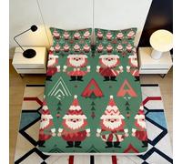 Sábana Bajera 3D Estampado Papá Noel Microfibra Bolsillo Profundo Ropa Cama Envolvente Santa Mattress Fitted Cover Antideslizante Dormitorio 160x200x25cm