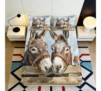 Sábana Bajera 3D Impresa Burro Microfibra Bolsillo Profundo Cama Burro Mattress Fitted Cover Borde Elástico Lavable 140x200x25cm