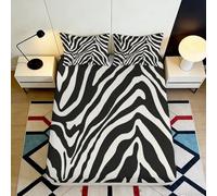 Sábana Bajera 3D Impresa Cebra Microfibra Bolsillo Profundo Ropa Cama Zebra Pattern Mattress Fitted Cover Borde Elástico Lavable 200x200x25cm