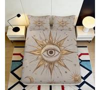 Sábana Bajera 3D Impresa Cosmos Místico Microfibra Elástica Bolsillo Profundo Juegos de Cama Celestial Mattress Fitted Cover Lavable 90x200x25cm