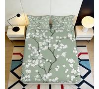 Sábana Bajera 3D Impresa Flores Microfibra Bolsillo Profundo Ropa de Cama Dormitorio Flores Cubierta Ajustada colchón Antideslizante Lavable 90x200x25cm