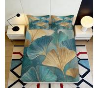 Sábana Bajera 3D Impresa Hojas de Ginkgo Microfibra Bolsillo Profundo Antideslizante Dormitorio Adulto Ginkgo Mattress Fitted Cover Lavable Protección Colchón Ajustable 140x200x25cm