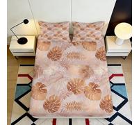 Sábana Bajera 3D Impresa Hojas Tropicales Microfibra Bolsillo Profundo Ropa de Cama Funda de Colchón Hojas Mattress Fitted Cover Antideslizante Lavable Adultos 140x200x25cm
