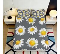 Sábana Bajera 3D Impresa Margarita Microfibra Bolsillo Profundo Ropa De Cama Dormitorio Margarita Mattress Fitted Cover Antideslizante Ajustada Adultos Jóvenes 160x200x25cm
