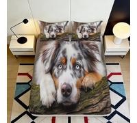 Sábana Bajera 3D Impresa Perro Microfibra Bolsillo Profundo Antideslizante Funda de Colchón Perro Ajustada Dormitorio para Adultos Jóvenes 140x200x25cm