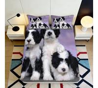 Sábana Bajera 3D Impresión Perro Pastor Microfibra Bolsillo Profundo Antideslizante Ropa de Cama Dormitorio Perro Pastor Mattress Fitted Cover Lavable Adultos Jóvenes 120x200x25cm