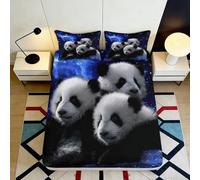 Sábana Bajera 3D Impreso Panda Microfibra Bolsillo Profundo Ropa de Cama Dormitorio Panda Funda Ajustada Colchón Antideslizante Lavable para Adultos Jóvenes 120x200x25cm