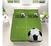 Sabana Bajera 90x190 / 200 Ajustable Futbol Impresión 3D Sabanas Bajera Cama 90 Deporte de Pelota, Bolsillo Profundo 30 cm Ropa de Cama Microfibre Suave y Cómoda a/2371