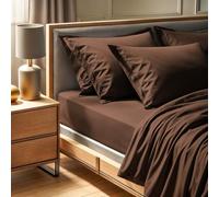 Sábana Bajera Ajustable 100% algodón Ranforce (100 x 200 + 30 cm), Color marrón Oscuro, 155 Hilos, Lavable a máquina a 30 °C, Suave y Duradera para Mayor Comodidad