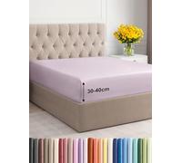 Sábana Bajera Ajustable 135x190 cm - Alto Especial 40 cm Colchón Alto - Sábanas Bajeras Microfibra Suave Transpirable y Antiarrugas - Bajera Cama con Goma Elástica - Oeko-Tex - Sheets - Lavanda Clara