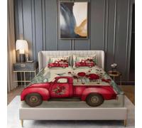 Sábana Bajera Ajustable 180x200 cm Estampado Rosa Roja Microfibra Suave con Bolsillo Profundo 30 cm Antideslizante Dormitorio Estilo Pareja Mattress Fitted Cover