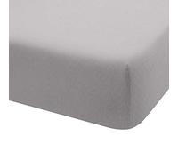 Sábana Bajera Ajustable algodón 100% Punto Jersey (para Cama de 150x190/200, Gris)