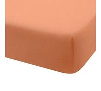 Sábana Bajera Ajustable algodón 100% Punto Jersey (para Cama de 180x190/200, Naranja)