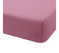 Sábana Bajera Ajustable algodón 100% Punto Jersey (para Cama de 180x190/200, Rosa Palo)