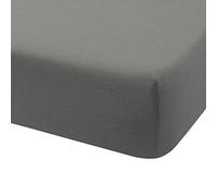 Sábana Bajera Ajustable algodón 100% Punto Jersey (para Cama de 200x190/200, Antracita)