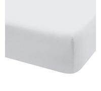 Sábana Bajera Ajustable algodón 100% Punto Jersey (para Cama de 90x190/200, Blanco)