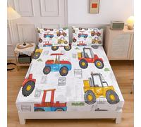 Sábana Bajera Ajustable Colchones Cama 150,Transpirable Suave Cómoda Tela,Poliéster,Estampado Grafiti Dibujo Animado Vehículo strucción,150x200cm,Protector de Colchón,Borde Bolsillo Profundo 30cm