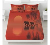 Sábana bajera ajustable con estampado de animales tropicales, ropa de cama con bolsillo profundo de 30 cm, para cama doble pequeña, de microfibra suave y transpirable, resistente a la decoloración