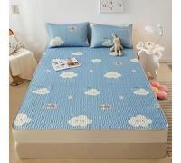 Sábana bajera ajustable con fundas de almohada, protector de colchón con estampado de látex suave, no se decolora, para el hogar, escuela, dormitorio, hotel