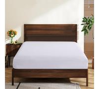 Sábana bajera ajustable de 100 % algodón egipcio de 600 hilos, tamaño King, bolsillo profundo de 40 cm, ultrasuave, de lujo, duradera, transpirable y cómoda (1 sábana bajera California King, blanco)
