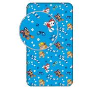 Sábana Bajera Ajustable de la Patrulla Canina, 90 x 200 cm, Ropa de Cama Oficial, algodón Suave y Transpirable, Antideslizante