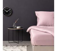 Sábana Bajera Ajustable de satén de Lujo, tamaño Super King (FR/IT/ES/DE), Color Rosa Claro, 180 x 200 + 30 cm, 100% satén de algodón, 125 g/m², Ropa de Cama Suave, Transpirable y Elegante