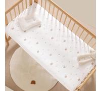 Sábana Bajera Ajustable Flor Conejito León Oso Estrella Luna Imprimir Algodón Ropa De Cama Para Bebés Saco De Dormir Cuna Juegos De SáBanas Ajustables Para Cuna De Bebé (Flor,56x100 cm)