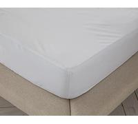 Sábana Bajera Ajustable Lisa Blanco Cama 105 cm - 105x190/200 cm, 100% algodón.