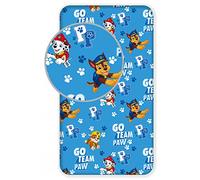 Sábana bajera ajustable Paw Patrol Chase Marshall "Just Yelp for Help" 90 x 200 + 25 cm, 100% algodón