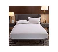 Sábana Bajera Ajustable Sabanas Cama 150 Bajeras Cama 150 Cómoda Sabanas 150x200cm Fitted Sheet Queen King Colchon 26cm de 100% algodón Suave Ropa de Cama (Color : White, Size : 150x200+26cm)