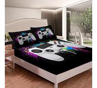 Sábana bajera ajustada de lujo Loussiesd de 100% microfibra transpirable, diseño colorido de tie-dye, solo sábana de cama, sin fundas de almohada, tamaño individual (90 x 190+30 cm)