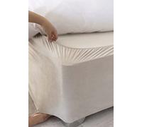 Sábana Bajera Belledorm, extraprofunda, de 48,26 cm; transforma una Base de diván con Aspecto de Goteo; Ante sintético de Lujo, (Color: Lino, 152 x 198cm)