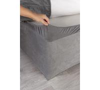 Sábana Bajera Belledorm, extraprofunda, de 48,26 cm; transforma una Base de diván con Aspecto de Goteo; Ante sintético de Lujo, (Color: carbón, 137 x 191cm)