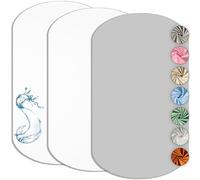 Sábana bajera Cododo 60 x 80 cm (juego de 2) compatible con IORA + 1 Protector de colchón impermeable Cododo Compatible con Iora - Set de 2 sábanas Cododo - Oeko-TEX (blanco/gris, 60 x 80 cm)