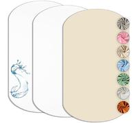 Sábana bajera Cododo 60 x 80 cm (juego de 2) compatible con IORA + 1 Protector de colchón impermeable Cododo Compatible con Iora - Set de 2 sábanas Cododo - Oeko-TEX (blanco/vainilla, 60 x 80 cm)
