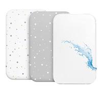 Sábana Bajera Cododo (Juego de 2) + 1 Protector de colchón Impermeable con elástico, 3 en 1, tamaño 50 x 83 cm, Compatible con cunas, Cama de colchón Cododo Bebe para niña y niño, diseño Gris