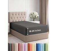 Sábana bajera con tapa muy profunda para colchón de 45,7 a 61 cm de grosor, suave, antiarrugas, transpirable y cómoda, para cama individual XL, gris antracita