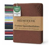 Sábana bajera de rizo, con goma en el borde, disponible en diferentes tamaños y colores, algodón rizado, marrón chocolate, 180 - 200 x 200 cm