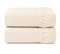Sábana bajera de tejido Jersey, de la marca Dudu N Girlie, de algodón, color crema, 2 unidades