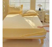 Sábana bajera de terciopelo de alta calidad, protector de colchón grueso para otoño/invierno, 25 cm de profundidad, color amarillo crema, suave y cálido, 180 x 200 cm, esencial para dormir