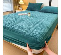 Sábana bajera de terciopelo de lujo, antideslizante, lavable, protector de felpa suave para camas tamaño Queen/King, colcha gruesa para todas las estaciones, 120 x 200 cm