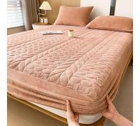 Sábana bajera de terciopelo suave, antideslizante, lavable, gruesa, tamaño Queen/King, protector de colchón de felpa para todas las estaciones, 90 x 200 cm, ropa de cama de lujo