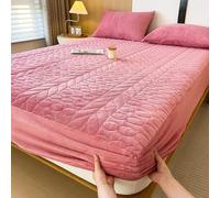 Sábana bajera de terciopelo suave, antideslizante, lavable, gruesa, tamaño Queen/King, protector de felpa para todas las estaciones, colcha acogedora de 120 x 200 cm
