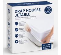 Sábana bajera desechable 90 x 190 cm - funda de colchón grande - cama para 1 persona - juego de 10 fundas desechables - protección e higiene - ropa de cama de uso único - turismo y médico blanco