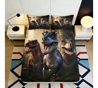 Sábana Bajera Dinosaurio Impresión 3D Microfibra Bolsillo Profundo Antideslizante Envolvente Funda Ajustada Colchón Dinosaurio 200x200x25cm