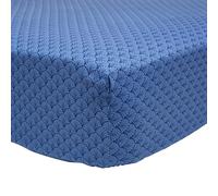 Sábana Bajera Estampada de bambú, Camille, 140 x 190 cm, Origin, Azul Marino