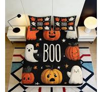 Sábana Bajera Estampado 3D Calabaza Fantasma Microfibra Bolsillo Profundo Antideslizante Habitación Halloween Mattress Fitted Cover 120x200x25cm