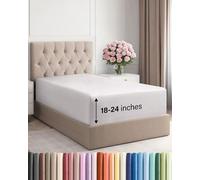 Sábana bajera extra profunda tamaño individual XL, sábana bajera individual con bolsillos extraprofundos, ultrasuave y transpirable, se adapta fácilmente a colchones de 18 a 24 pulgadas, resistente a