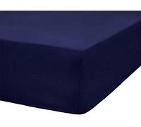 Sábana bajera extra profunda tamaño Super King | Sábana de algodón Super King | Sábana bajera azul marino tamaño Super King | Sábanas súper suaves (SuperKing, azul marino)